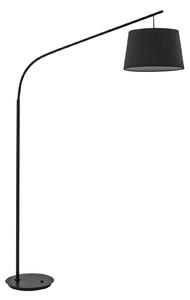 Ideallux Lampa łukowa Daddy z tekstylnym kloszem, czarna