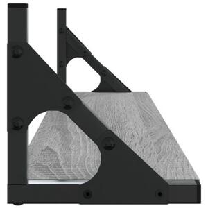 Półki ścienne, 2 szt., szary dąb sonoma, 60x15x15,5 cm