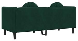 Sofa 2-osobowa z poduszkami, ciemnozielona, aksamit