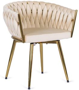 Obrotowe krzesło kubełkowe glamour z weluru Rubi