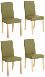 Klasyczne bukowe krzesła w kolorze oliwkowym - 4 sztuki