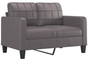 Sofa 2-osobowa z poduszkami, szara, 120 cm, sztuczna skÃ³ra