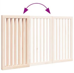 Bramka dla psa składana 3 panele 150 cm drewno topolowe