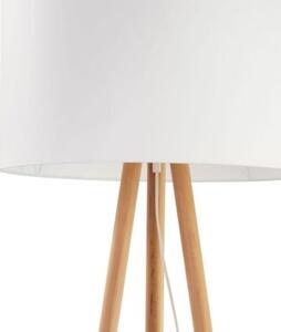 Lampa podłogowa TK Lighting TOKYO 5287 czarna/drewno/biała, abażur tkaninowy, E27, 148 cm, włącznik na przewodzie IP20