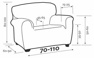 Pokrowiec elastyczny na fotel IRPIN beżowy, 70-110 cm, 70 - 110 cm