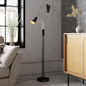 Lampa stojąca Medira Lucande, czarny, salon / jadalnia, metal, nowoczesny