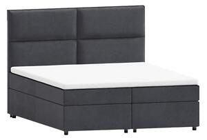 Szare łóżko boxspring ze schowkiem 140x200 cm Rico – Ropez