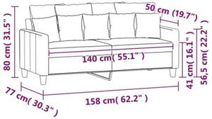 Sofa 2-osobowa, winna czerwieÅ, 140 cm, tapicerowana aksamitem