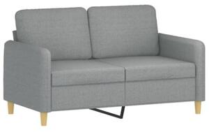 Sofa 2-osobowa z poduszkami, jasnoszara, 120 cm, tkanina
