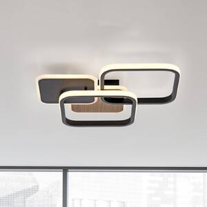 JUST LIGHT. GmbH Lampa sufitowa LED Sevent, kątowa 3000 K w kolorze drewna