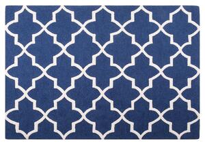 Wełniany dywan marokańska koniczyna 140 x 200 cm granatowy tkany ręcznie Silvan Beliani