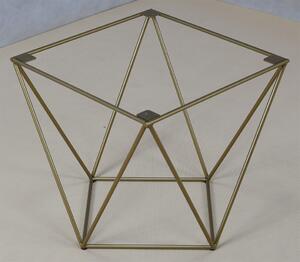 Kwadratowy stolik kawowy beton + złoty - Galapi 5X