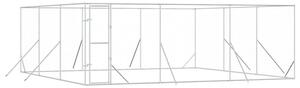 Kojec zewnętrzny dla psa, srebrny, 6x6x2 m, stal galwanizowana