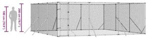 Kojec zewnętrzny dla psa, srebrny, 6x6x2 m, stal galwanizowana