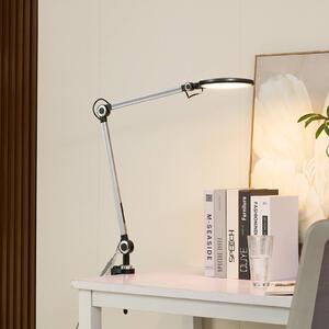 Lindby Lampa z klipsem LED Nyxaris, szary, metal, CCT, 52 cm