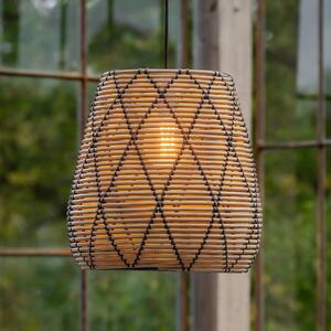PR Home Lollo lampa wisząca zewnętrzna, wygląd naturalnego rattanu, Ø 38 cm, brązowy / rdzawy, tworzywo sztuczne