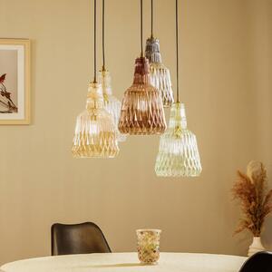 Lampa wisząca szklana Belarion Lindby, możliwość ściemniania, multikolor, salon / jadalnia, szkło, vintage