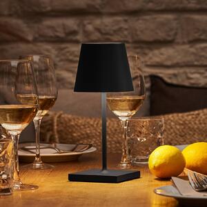 Sigor Akumulatorowa lampa stołowa LED Nuindie mini, USB-C, czarna, IP54, ściemniana. Nuindie, możliwość ściemniania, czarny, salon / jadalnia, aluminium, nowoczesny