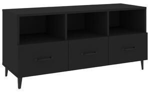 Szafka pod TV, czarna, 102x35x50 cm, materiał drewnopochodny
