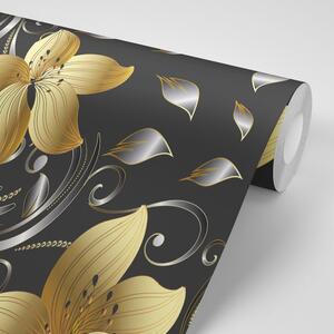 Samoprzylepna tapeta luksusowa złota lilia