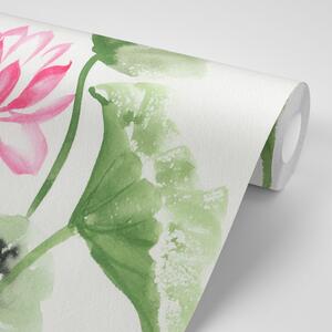 Samoprzylepna tapeta akwarela kwiat lotosu