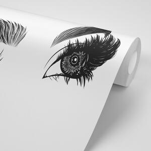 Samoprzylepna tapeta minimalistyczne kobiece oczy