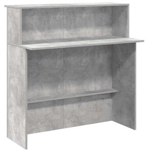 Biurko recepcyjne betonowe szare 100x50x103,5 cm drewno klejone