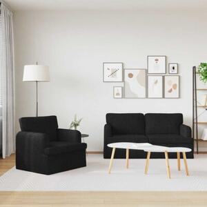 ModuÅowa sofa czarna z wygodnymi poduszkami i ergonomicznie zaprojektowanym siedziskiem