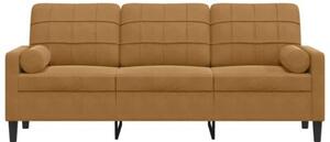 Sofa 3-osobowa z poduszkami, brÄ zowa, 180 cm, aksamit