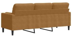 Sofa 3-osobowa z poduszkami, brÄ zowa, 180 cm, aksamit