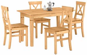 Zestaw stół i cztery krzesła z litej sosny