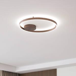 Inteligentna lampa sufitowa Moise Lucande, możliwość ściemniania, brązowy / rdzawy, salon / jadalnia, aluminium, nowoczesny