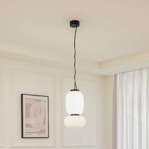 Lucande Lampa wisząca LED Lucya, 2-punktowa, szkło, biały, 43 cm