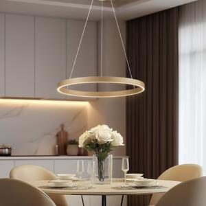 Inteligentna lampa wisząca Yonam Lucande, możliwość ściemniania, mosiężny / złoty, salon / jadalnia, aluminium, nowoczesny