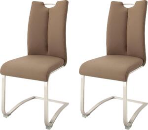 Fotele/krzesła bujane ze skóry, na płozach - 2 sztuki, cappuccino