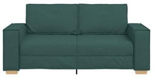 Sofa 2-osobowa ciemnozielona 180x78x84 cm tkanina