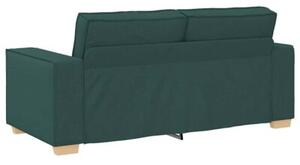 Sofa 2-osobowa ciemnozielona 180x78x84 cm tkanina