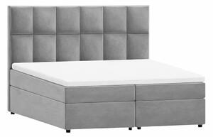 Jasnoszare łóżko boxspring ze schowkiem 140x200 cm Flip – Ropez