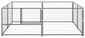 Kojec dla psa, czarny, 4 m², stalowy