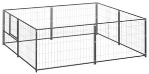 Kojec dla psa, czarny, 4 m², stalowy