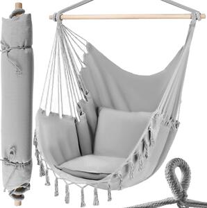 Fotel wiszcy Fotel wiszcy 97x130cm Hamak wewntrzny zewntrzny do 120 kg 20937, kolor: szaro-szary