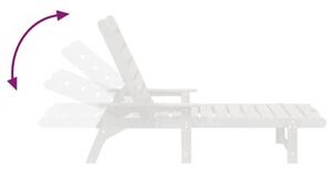 Leżak biały 195,5 x 53 x 98,5 cm hdpe