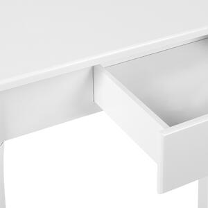 Konsola z szufladą w stylu prowansalskim drewniane nogi biała Albia Beliani