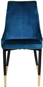 Granatowe metalowe krzesło tapicerowane do jadalni - Mosi