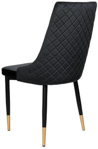 Czarne welurowe krzesło w stylu glamour - Mosi