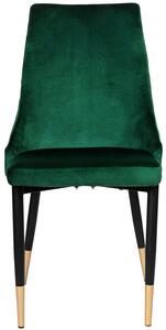 Zielone krzesło glamour z pikowanym tyłem - Mosi