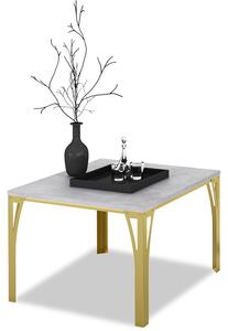 Stolik kawowy w stylu glamur złoty + beton - Horix 3X