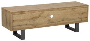 Szafka RTV jasne drewno industrialna miejsce na kable 2 szafki 140 cm Timber Beliani