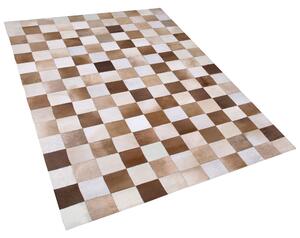 Rustykalny dywan chodnik skórzany prostokątny 160 x 230 cm brązowy Solmaz Beliani