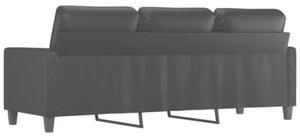 Sofa, 3-osobowa czarna, 180 cm, obita sztucznÄ skÃ³rÄ